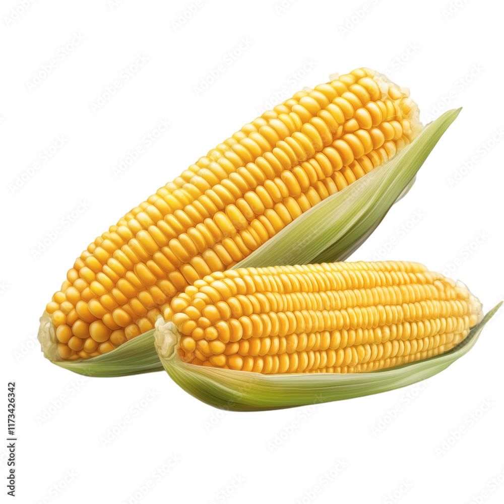 yellow corn on cob isolated on white transparent background yellow corn on cob isolated on white transparent background