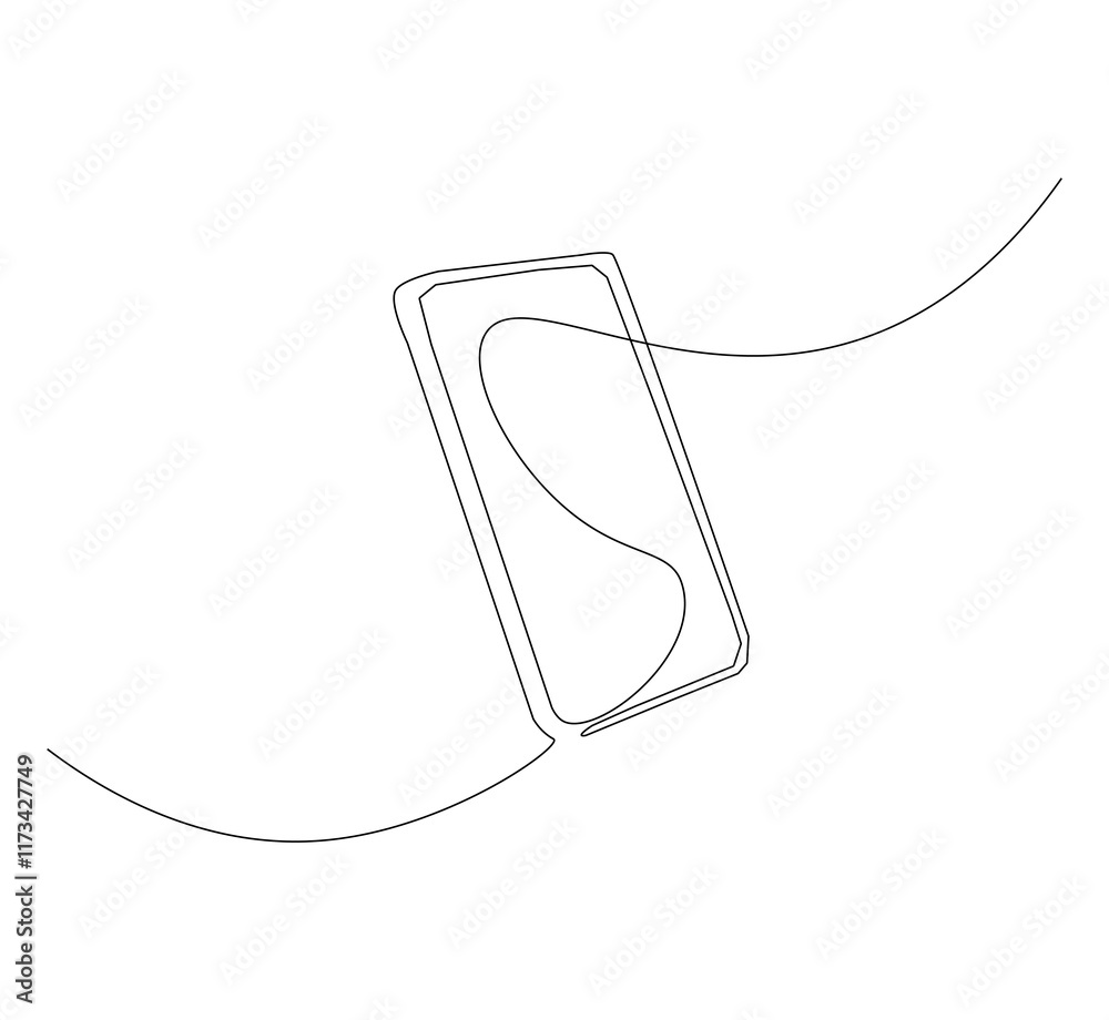 Fototapeta premium Smartphone continuous line. Continuous one line drawing smartphone. Technology, device concept. Single line drawing