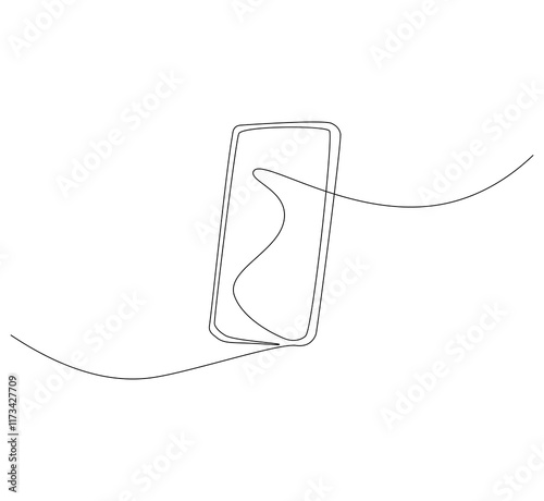 Smartphone continuous line. Continuous one line drawing smartphone. Technology, device  concept. Single line drawing