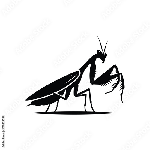 Praying Mantis Silhouette Graphic Vector