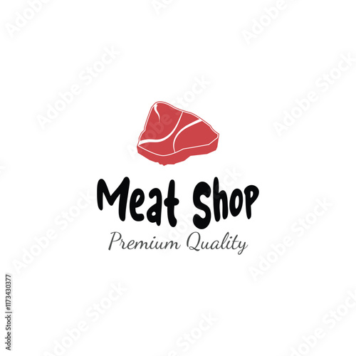 Fresh meat shop logo design vector