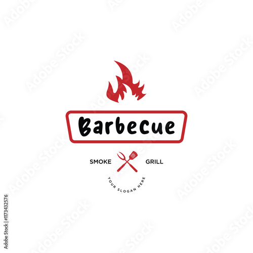 barbecue logo template vector design
