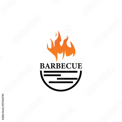 barbecue logo template vector design