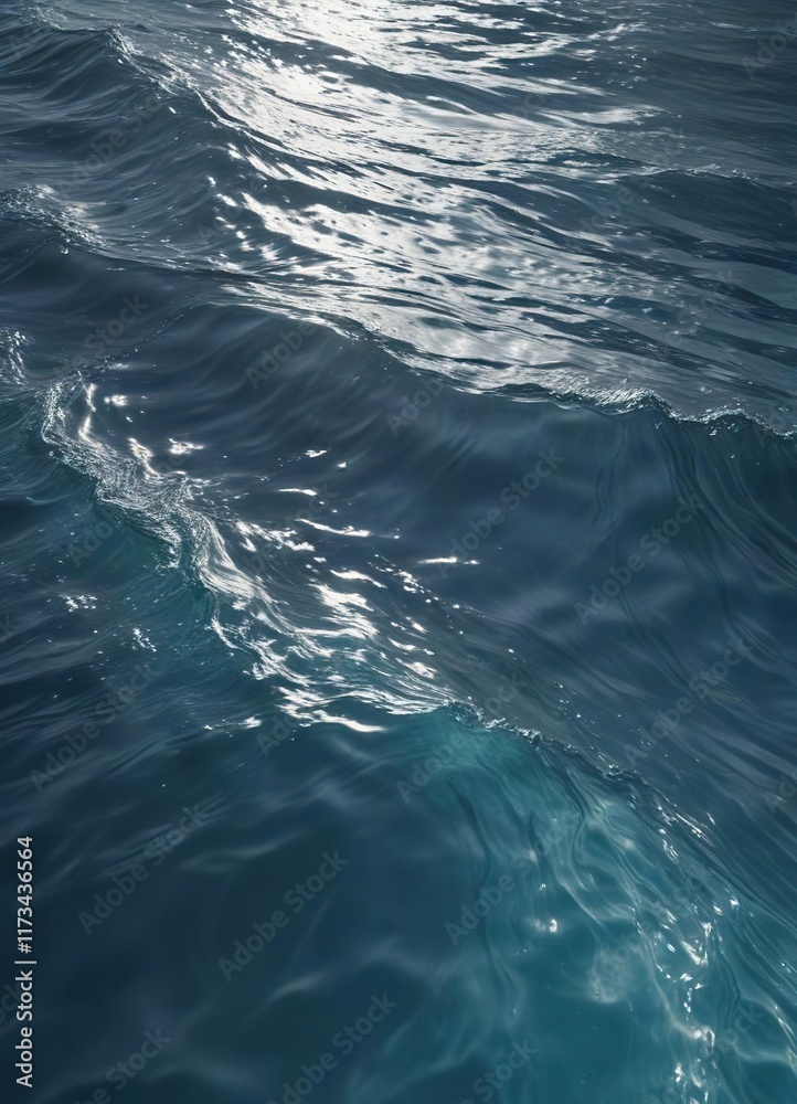 Naklejka premium Water-inspired abstract background with ripples and waves, wave patterns, serene scene