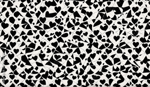 Wallpaper Mural A mesmerizing pattern of hearts arranged in a dynamic Torontodigital.ca