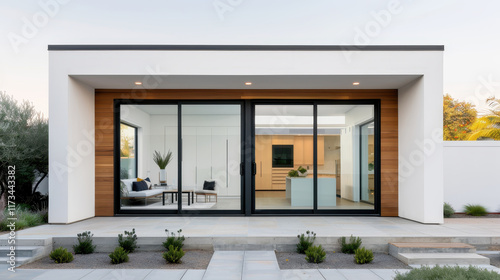 Minimalist modern tiny white house