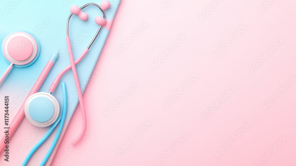 Vibrant pink and blue headphones on matching background, modern audio accessories for music lovers Vibrant pink and blue headphones on matching background, modern audio accessories for music lovers