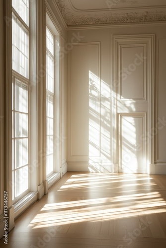 Wallpaper Mural Explore an elegant and minimal interior filled with natural light, showcasing soft shadows and a serene atmosphere. Perfect for design inspiration. Torontodigital.ca