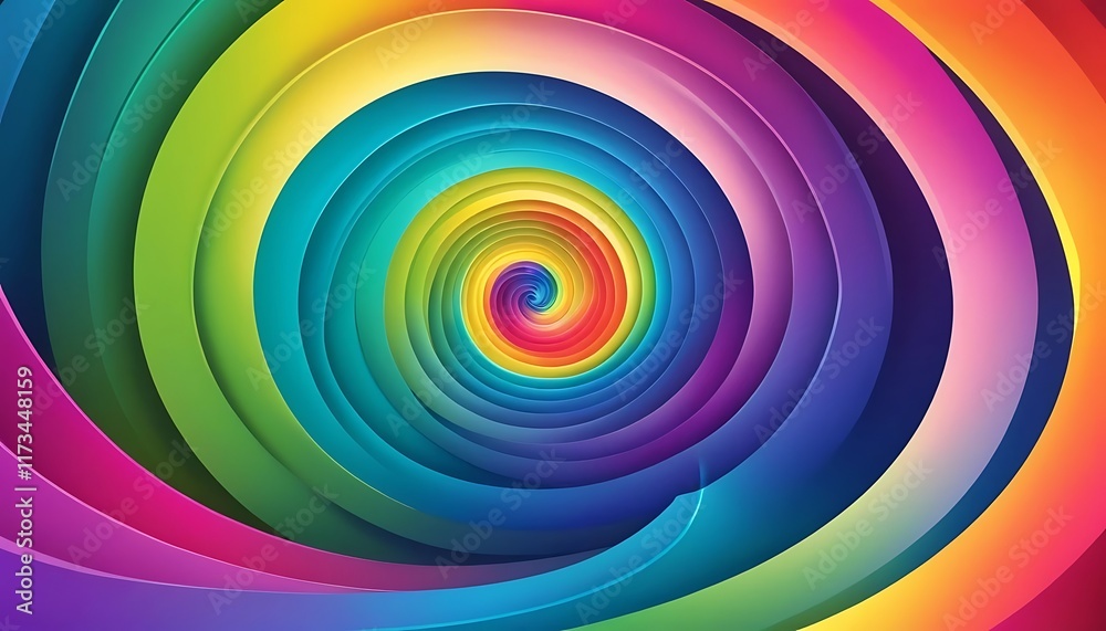 Colorful Spiral Abstract Rainbow Swirl Design Colorful Spiral Abstract Rainbow Swirl Design