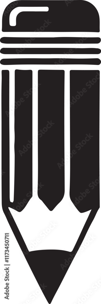 Pencil silhouette vector. Set of vector black outline pencil icon. Pencil vector illustration isolated on a white background Pencil silhouette vector. Set of vector black outline pencil icon. Pencil vector illustration isolated on a white background