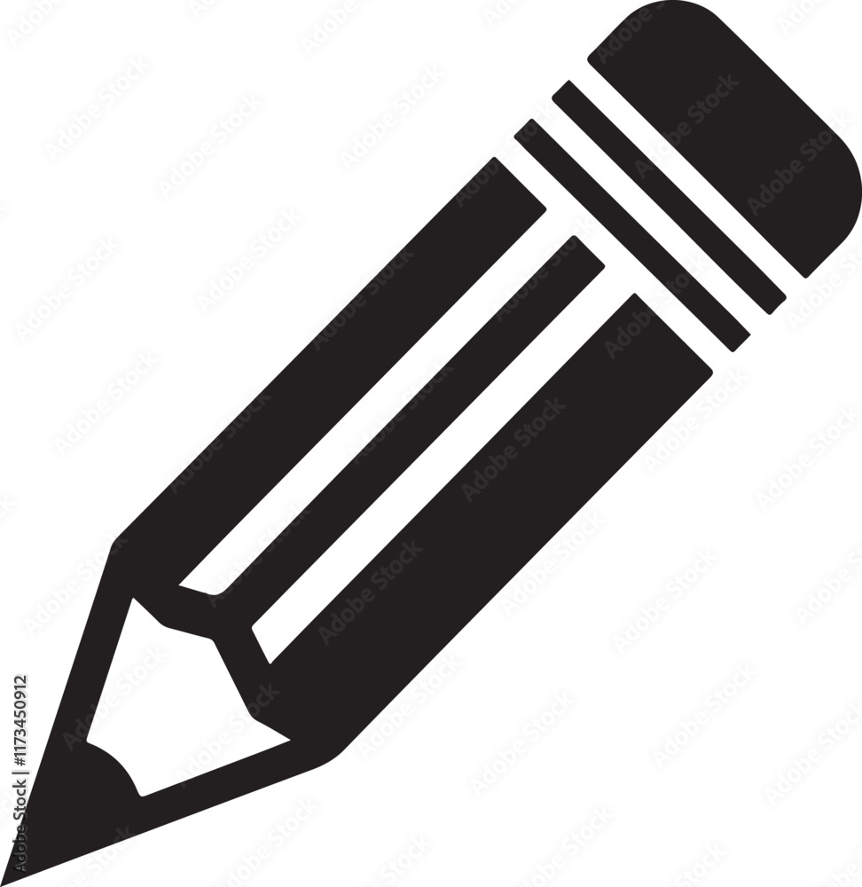 Pencil silhouette vector. Set of vector black outline pencil icon. Pencil vector illustration isolated on a white background Pencil silhouette vector. Set of vector black outline pencil icon. Pencil vector illustration isolated on a white background