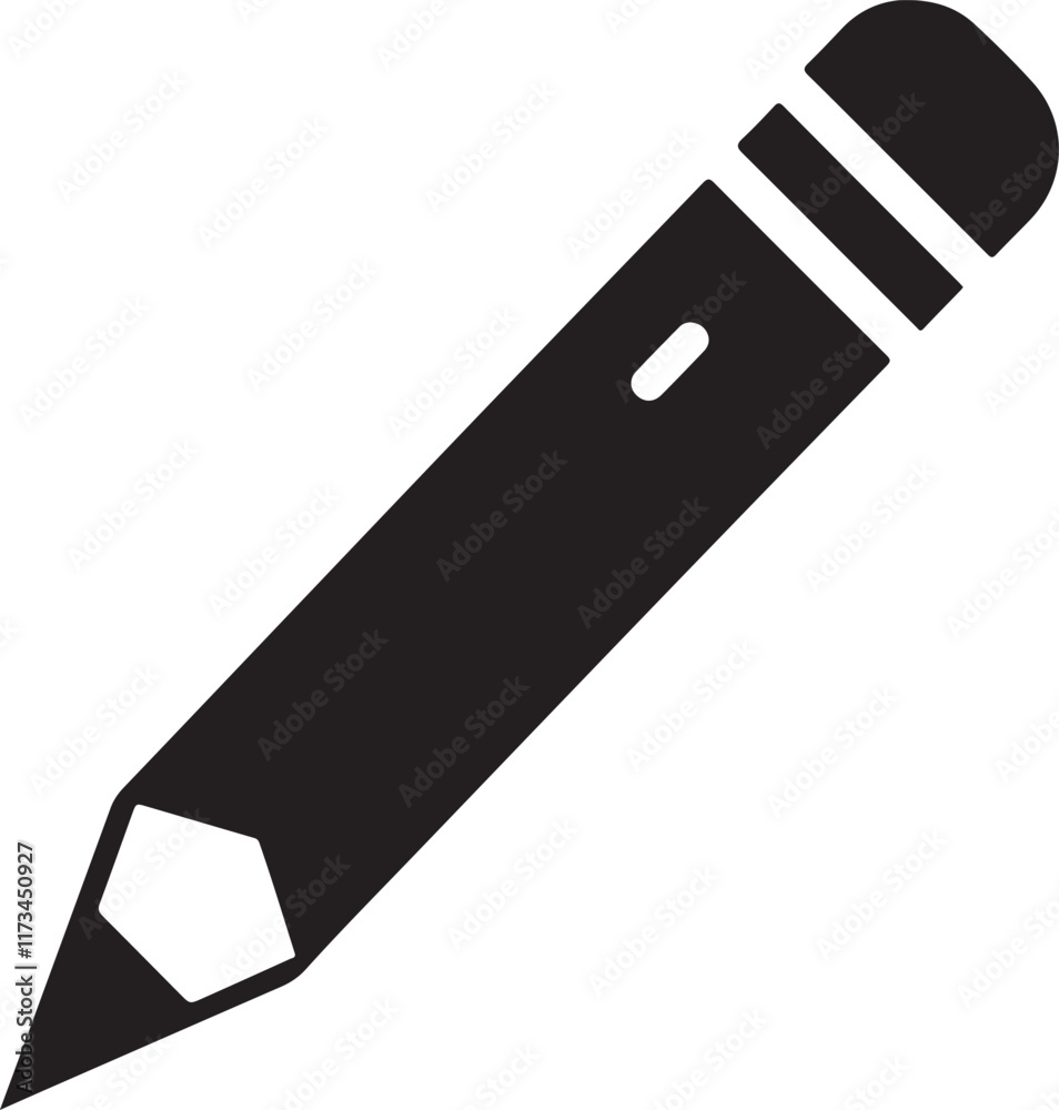 Pencil silhouette vector. Set of vector black outline pencil icon. Pencil vector illustration isolated on a white background Pencil silhouette vector. Set of vector black outline pencil icon. Pencil vector illustration isolated on a white background