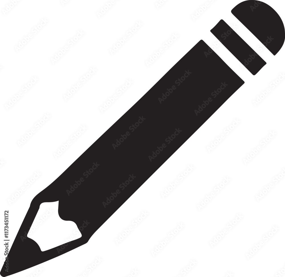 Pencil silhouette vector. Set of vector black outline pencil icon. Pencil vector illustration isolated on a white background Pencil silhouette vector. Set of vector black outline pencil icon. Pencil vector illustration isolated on a white background