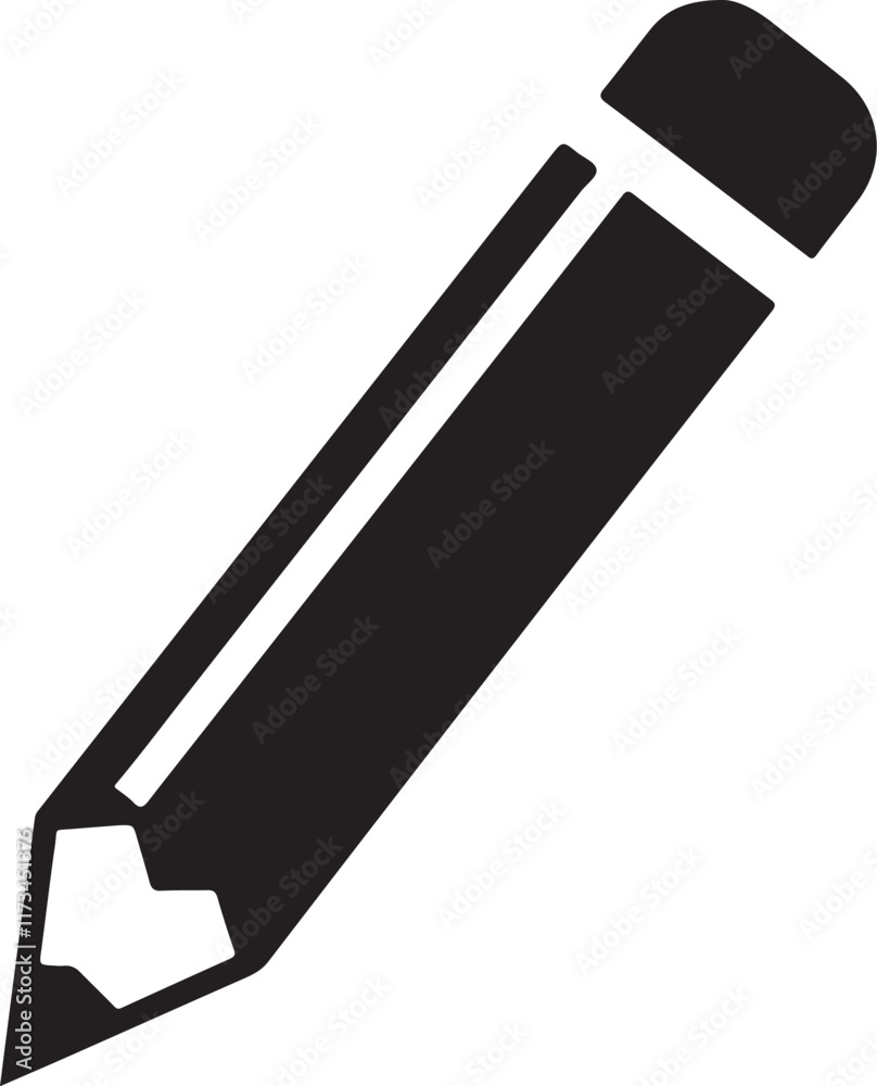 Pencil silhouette vector. Set of vector black outline pencil icon. Pencil vector illustration isolated on a white background Pencil silhouette vector. Set of vector black outline pencil icon. Pencil vector illustration isolated on a white background