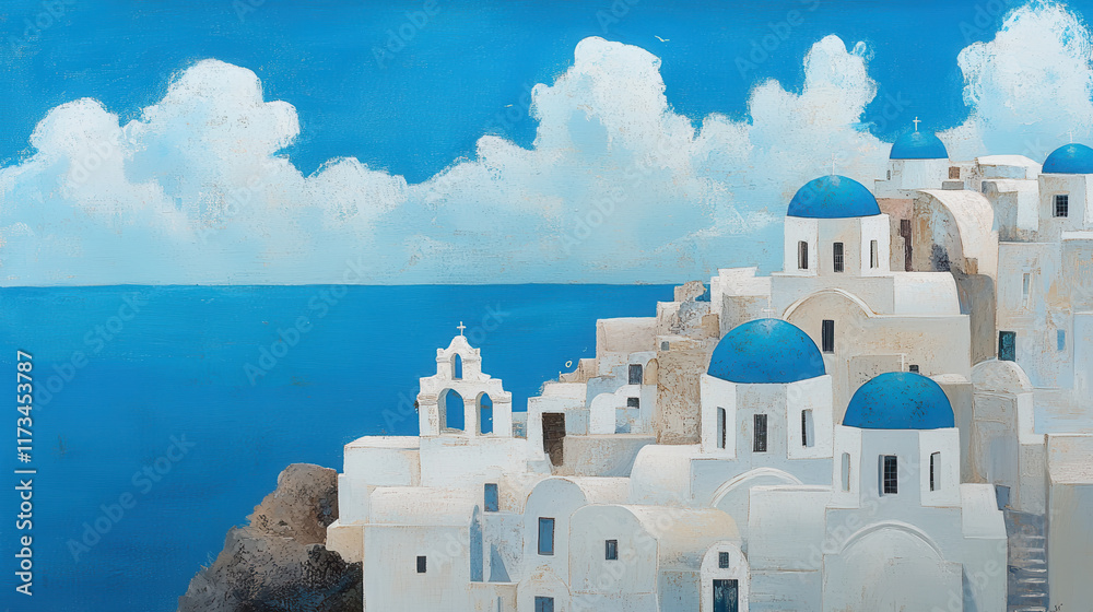 Obraz premium Breathtaking Vacation Landscape of Santorini
