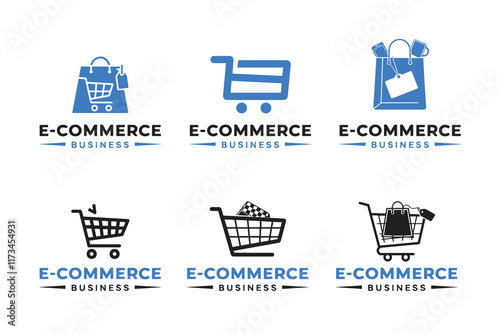 E commerce Business Shop Logo Design silhouette illustration