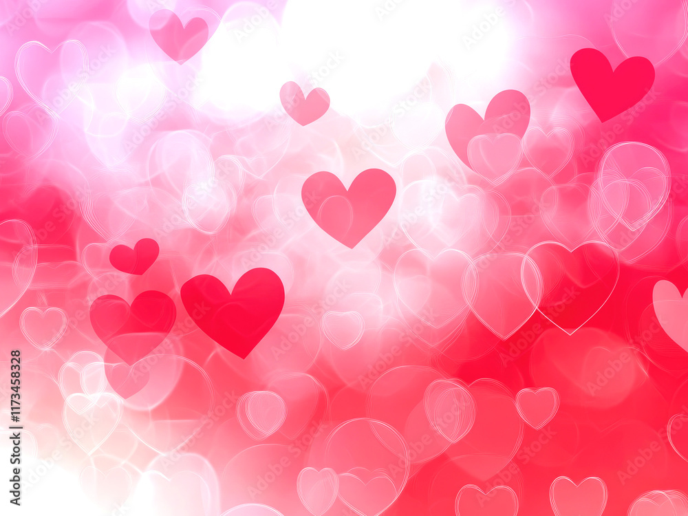 love and heart confetti and bokeh romantic romance mind sparkle magic shiny luxury glowing with copy space background