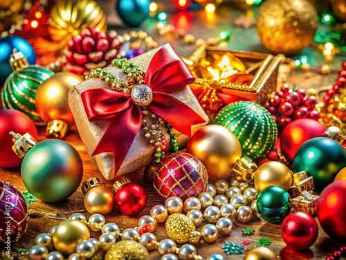 Panoramic Christmas Jewelry & Decorations: Sparkling Festive Holiday Display