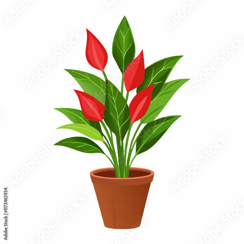 Homemade flower in a pot vector illustration (1)