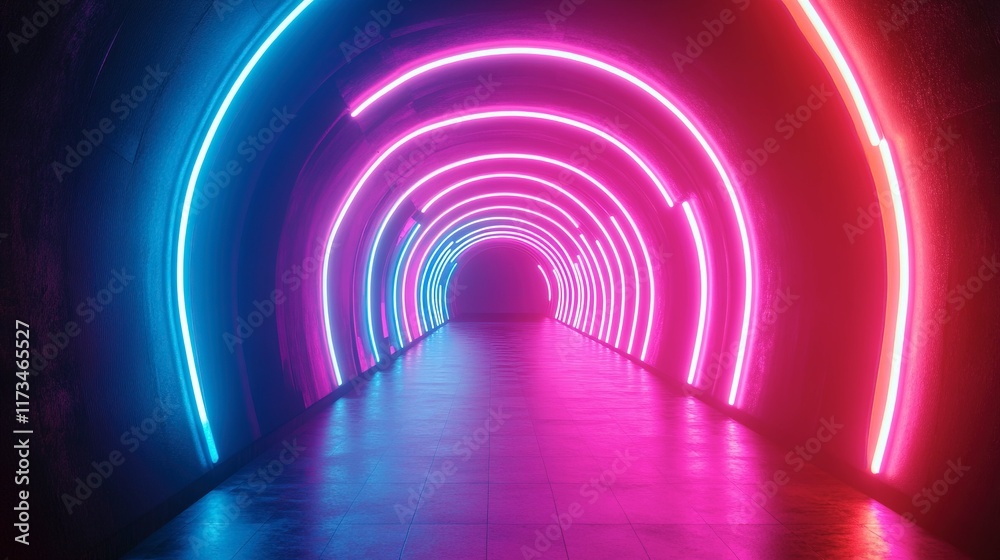 Naklejka premium beautiful room wiith neon color and abstract effect