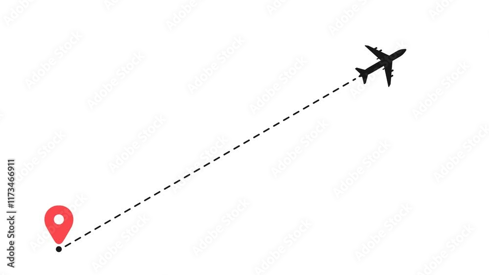 travel flying route destination animation. Travel on airplane. travel, fly, vacations, aviation, transport, agency animation.