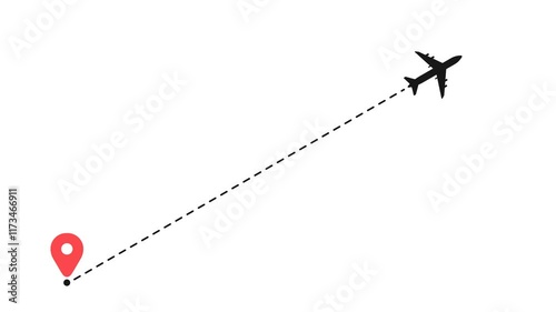 travel flying route destination animation. Travel on airplane. travel, fly, vacations, aviation, transport, agency animation.