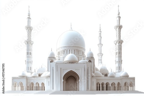 Wallpaper Mural 3D Mosque Model Isolated and White Background Torontodigital.ca