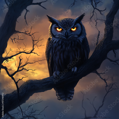 Striking photographs of owls in their natural habitats, showcasing their majestic beauty, piercing eyes, and intricate feather patterns. Featuring a variety of species, these images capture the essenc photo