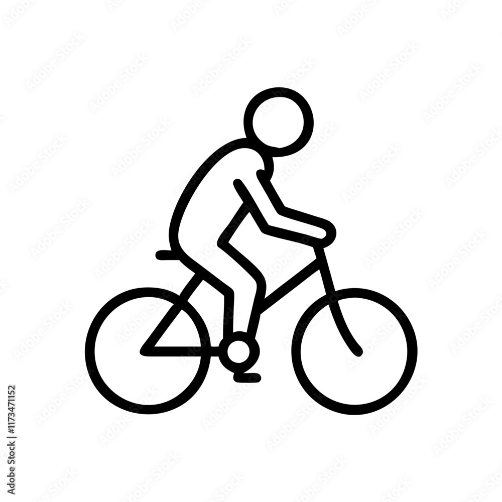Obraz premium Minimalist Cyclist Icon in Black and White