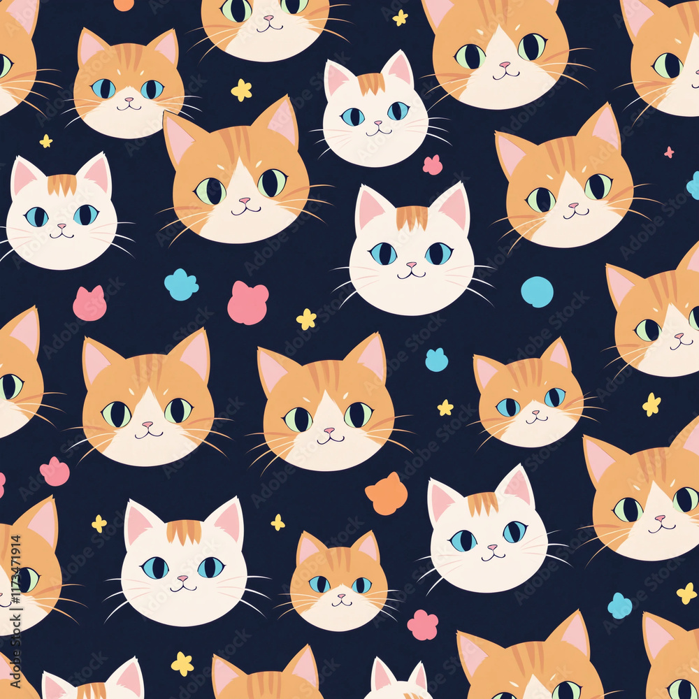 seamless pattern with cats