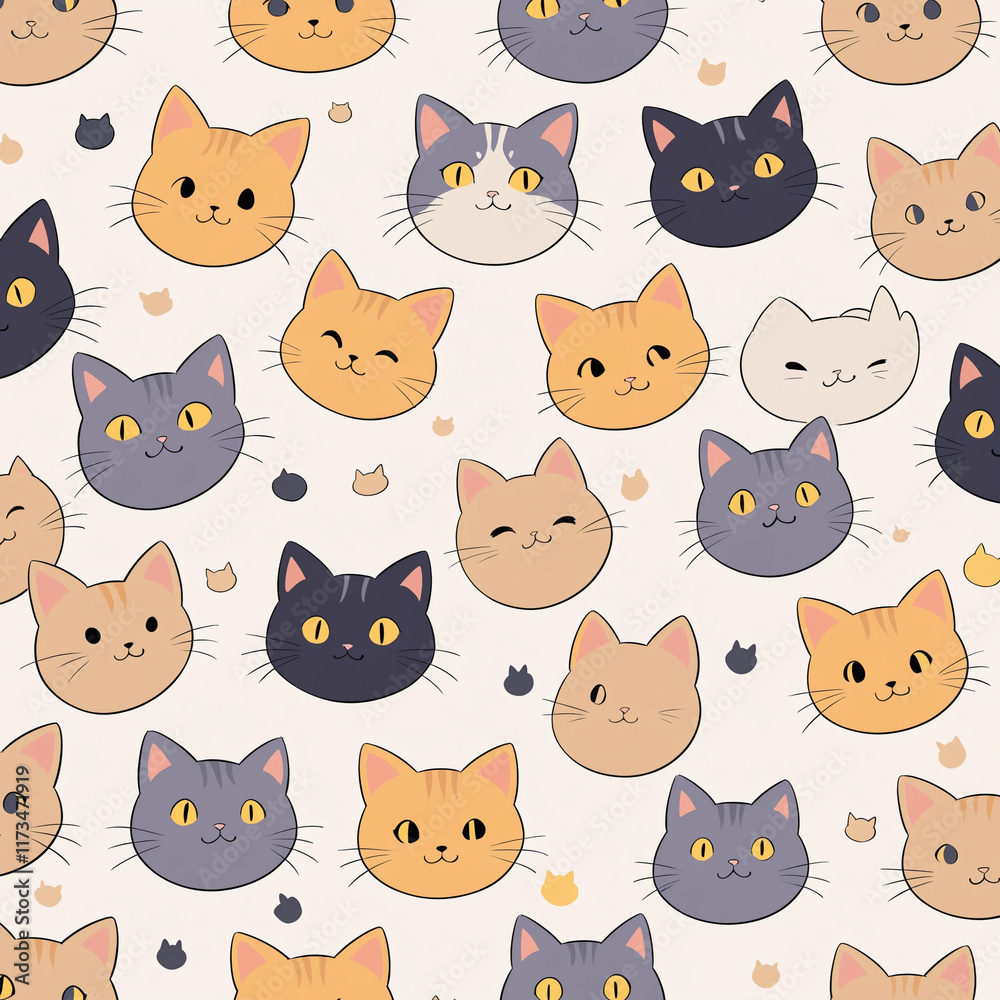 seamless pattern with cats seamless pattern with cats
