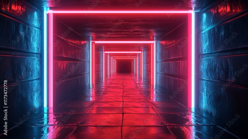 beautiful room wiith neon color and abstract effect beautiful room wiith neon color and abstract effect