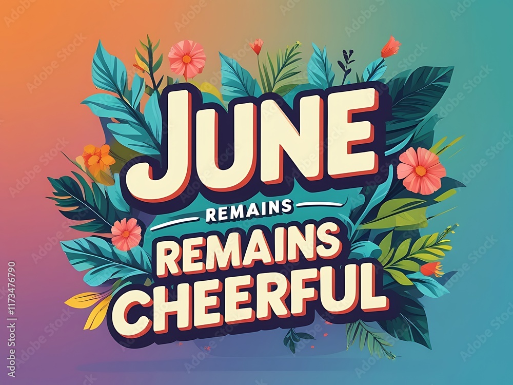 Obraz premium June Remains Cheerful Tropical Floral Design