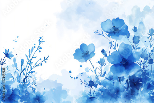 Fototapeta Naklejka Na Ścianę i Meble -   elegant blue flowers background