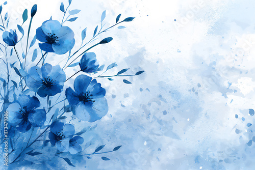  elegant blue flowers background