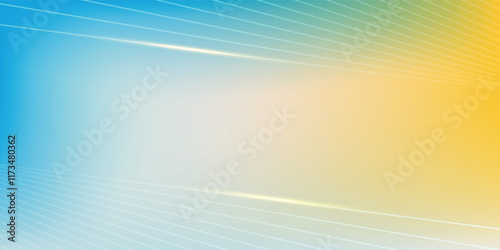 Abstract clear blue sky. Pastel rainbow. Light blue, pink and yellow color vector banner. Pastel gradient sky pattern. Blurred light fuzz colorful gradient