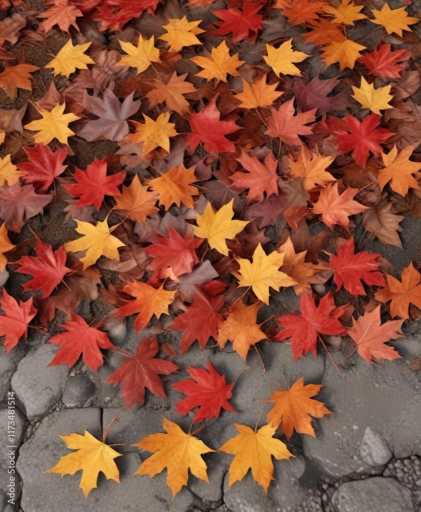 Red and brown maple leaves scattered on the ground with a hint of orange, maple leaves, orange, autumn leaves Red and brown maple leaves scattered on the ground with a hint of orange, maple leaves, orange, autumn leaves