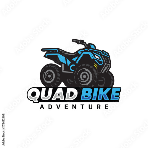 Off Road Adventure Logo with Quad Bike Illustration