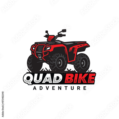 Off Road Adventure Logo with Quad Bike Illustration