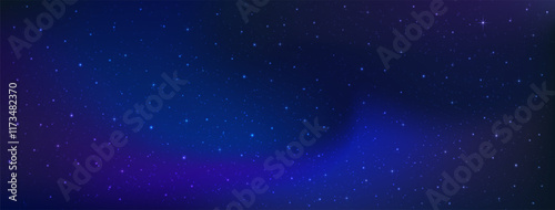 Starry nights with bright shiny stars, Shining stars in dark night galaxy background. Vector illustration.