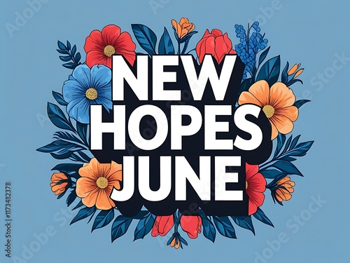 New Hopes June Floral Design Greeting Card