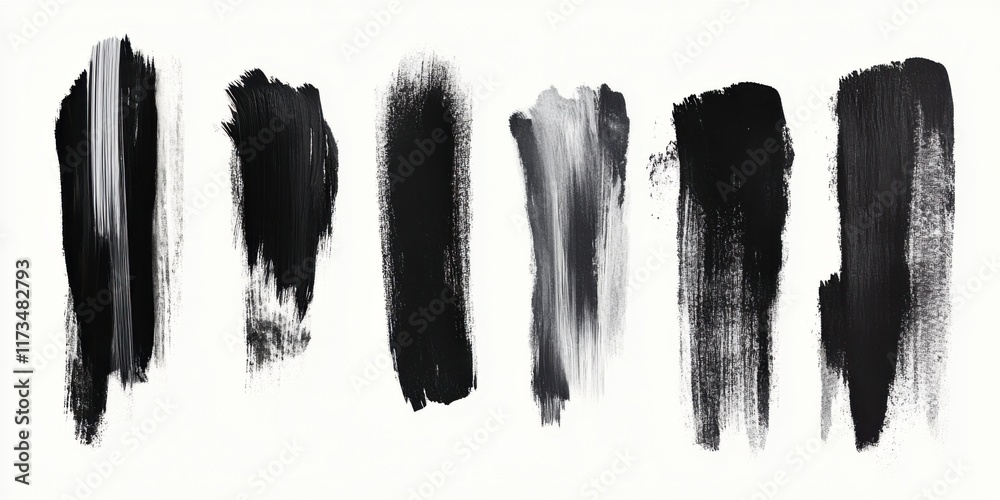 Artistic brush set showcasing diverse styles, from grunge textures to smooth, flowing strokes Artistic brush set showcasing diverse styles, from grunge textures to smooth, flowing strokes