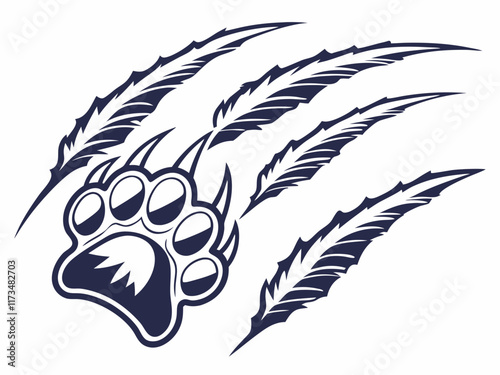 Hand drawn claw marks logo design