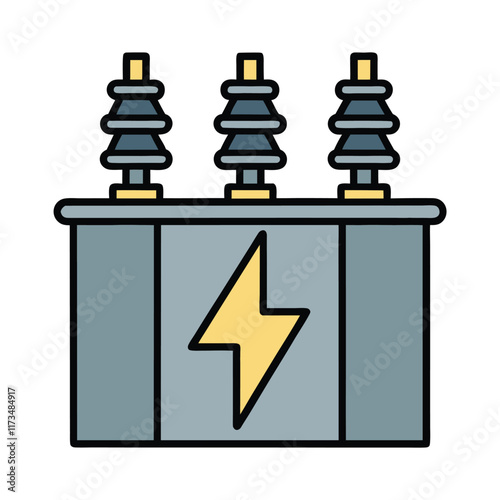 Minimalist Electric Transformer Vector Design.