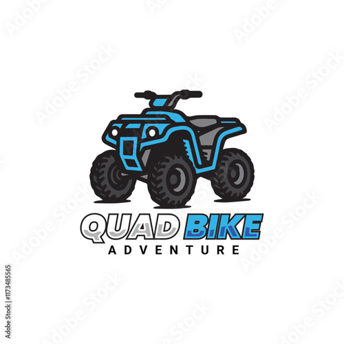 Quad Bike Adventure Logo Design Red and Black ATV Illustration