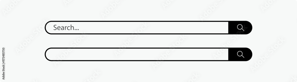 Search box with wide input space. Internet search box.. Search bar web page internet browser button, search box Search box with wide input space. Internet search box.. Search bar web page internet browser button, search box