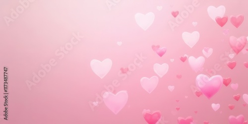 Pink Hearts Floating Romantic Background