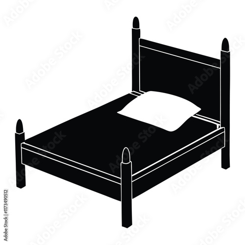 wooden bed vector file