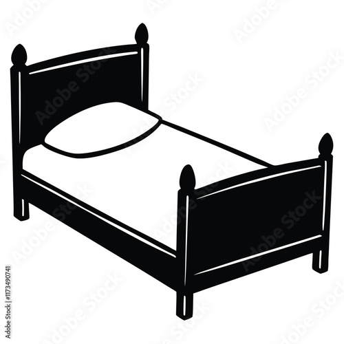 wooden bed vector file