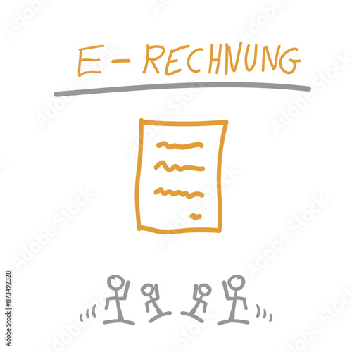 E Rechnung elektronische Text Grafik Skizze Sketch